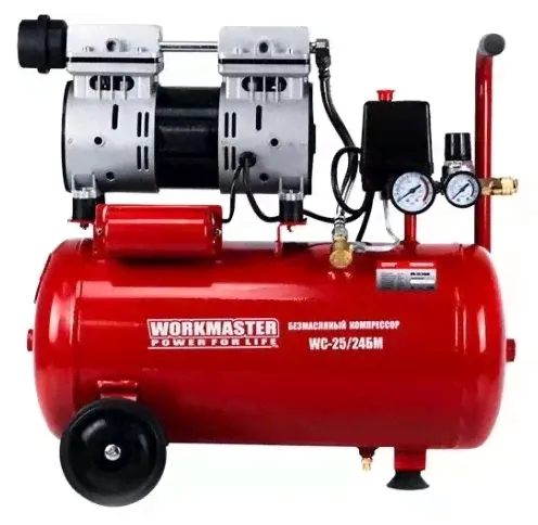 Компрессор воздушный Workmaster WC 25/24БМ (180 л/мин, 24л., безмасляный, 1л.с., 8 бар)-0