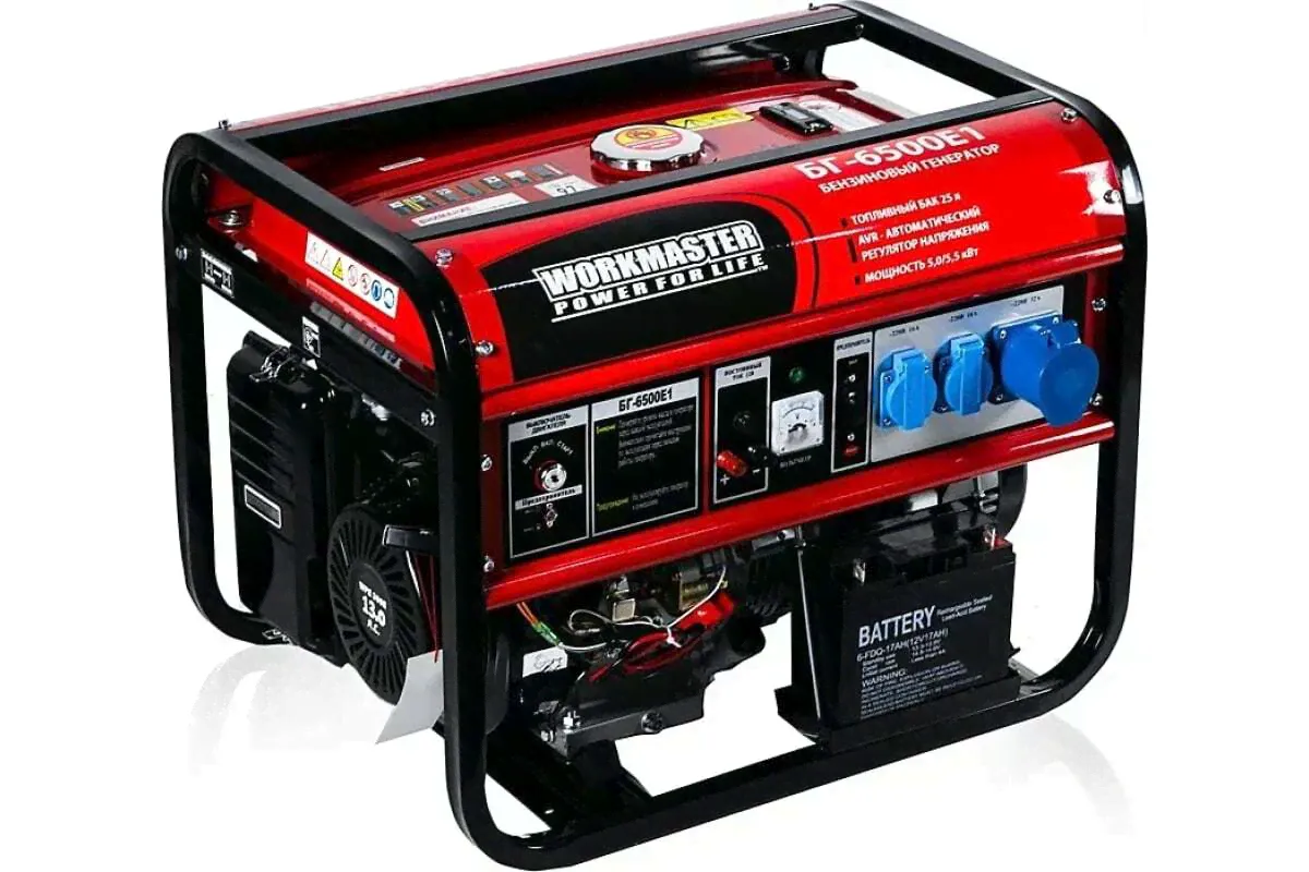 Бензиновый генератор WorkMaster БГ-6500E1-0